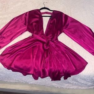 Magenta Long-Sleeve Romper